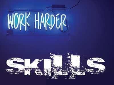 Voice over skills neon light