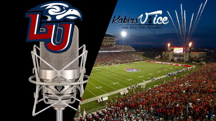 Liberty University college voice over football stadium