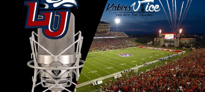 Liberty University college voice over football stadium