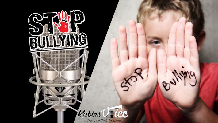 Stop bullying microphone and boy